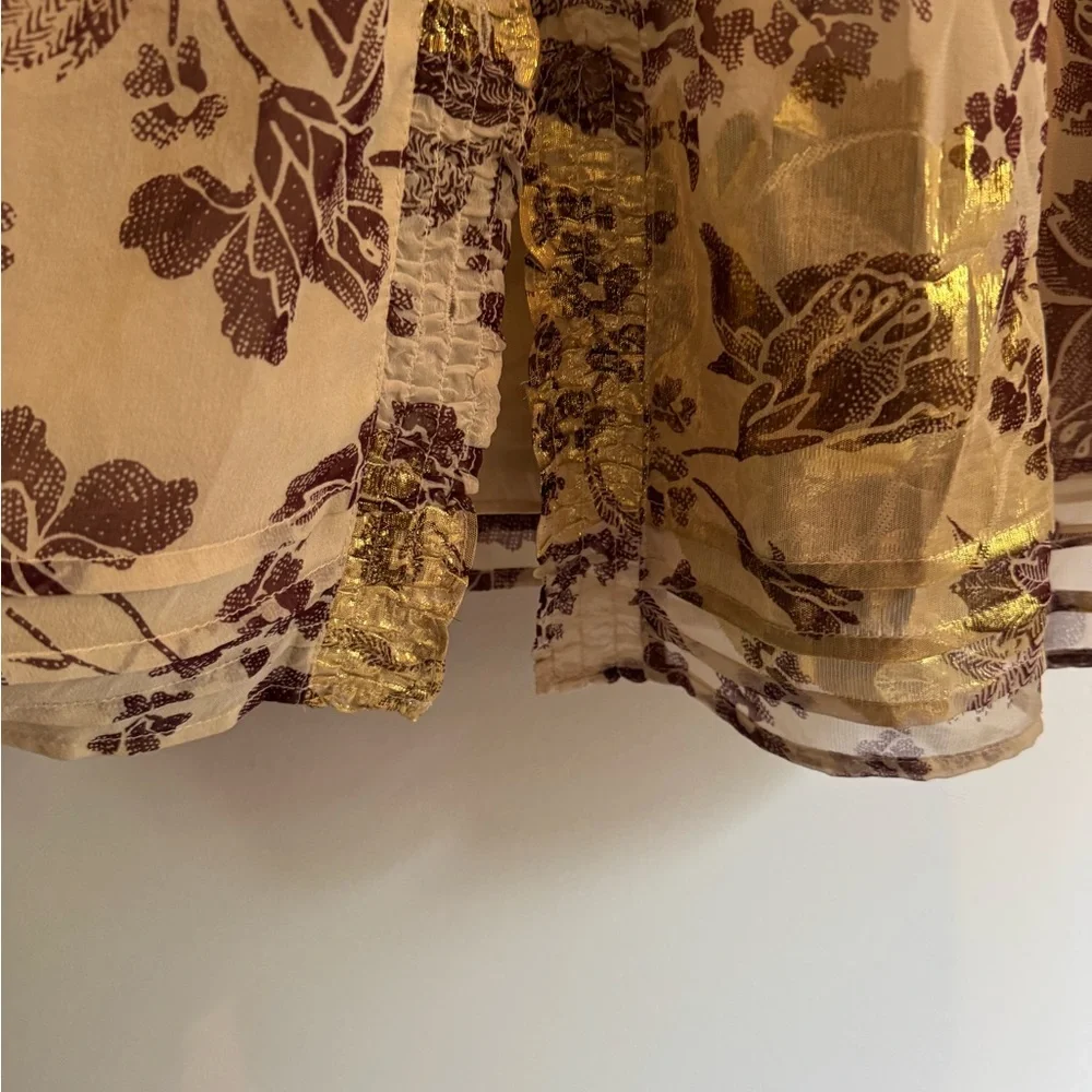 Diane Von Furstenberg Layla Gold Leaf Dress - Picture 6 of 11